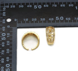 CZ Pave Gold Mom Heart Ring, Sku#LD342