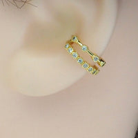 Gold Clear CZ Double Lines Ear Cuff, Sku#Y823