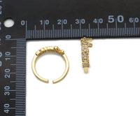 CZ Gold Mama Word Adjustable Ring, Sku#LD343