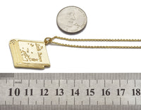 Dainty Chain Book Pendant necklace, sku#EF172