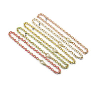 High Quality Enamel Oval Link Necklace Bracelet with Diamond Clasp, sku#EF171