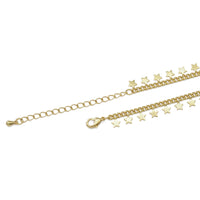 Multi Star Cuban Link Chain Necklace, Sku#Y829