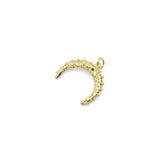 Black CZ Gold Cresent Moon Horn Charm, Sku#LX336