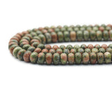 Genuine Unakite Rondelle Smooth Beads, Sku#U1408