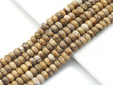 Genuine Picture Japser Rondelle Smooth Beads, Sku#U1417