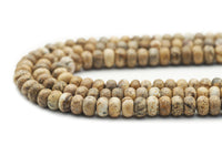 Genuine Picture Japser Rondelle Smooth Beads, Sku#U1417