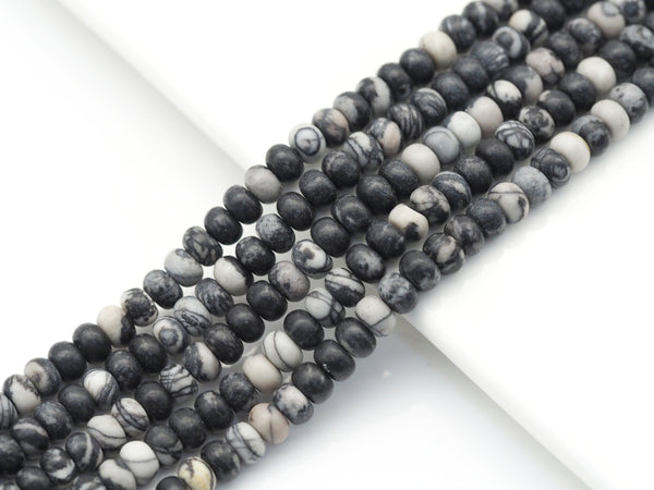 Genuine Web Jasper Rondelle Smooth Beads, 4x6mm, Sku#U1419