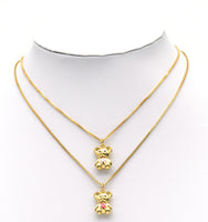 Enamel Teddy Bear Pendant, Sku#F1463