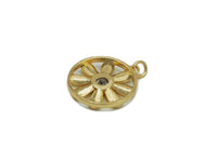 CZ Sunflower On Round Ring Charm, Sku#L647