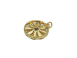 CZ Sunflower On Round Ring Charm, Sku#L647