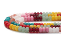 Mixed Color Jade Rondelle Smooth Beads, 5x8mm, Sku#U1421
