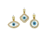 CZ Evil Eye MOP Pendant, Sku#L652