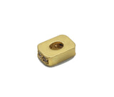 CZ Gold Silver Rectangle Spacer Large Hole Beads, Sku#Z1468
