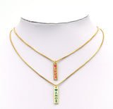 Enamel AMOR Word On Long Bar Pendant, Sku#L650