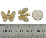 CZ Gold Butterfly Charm, Sku#FH210