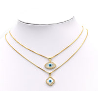 CZ Evil Eye MOP Pendant, Sku#L652