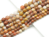 Natural Round Smooth Wood Agate Beads, Sku#U1312