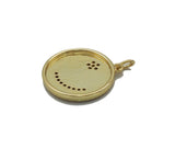 Pave Gold Cresent Moon Star Medallion Coin Charm, Sku#LX117