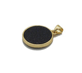 Gold CZ North Star Compass On Round Coin Gemstone Charm, Sku#LX121