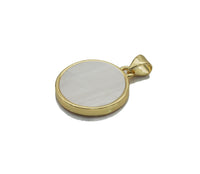 Gold CZ Evil Eye On Round Coin Gemstone Charm, Sku#LX122