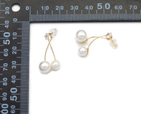 Gold CZ Pearl Cherry Earrings, Sku#LX124
