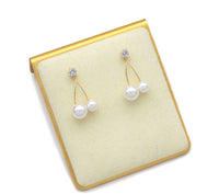 Gold CZ Pearl Cherry Earrings, Sku#LX124