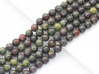Genuine Dragon Blood Stone Round Smooth Beads, 6mm/8mm/10mm/12mm Cuprite, Sku#U1426