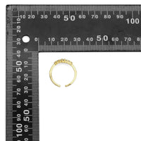 Thin Gold Blue CZ Wave Line Adjustable Ring, Sku#LD463