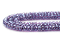 Mystic Genuine Amethyst Rondelle Faceted Beads, Sku#UA290