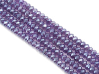 Mystic Genuine Amethyst Rondelle Faceted Beads, Sku#UA290