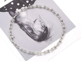 U Shape Chain Necklace with CZ Link focal, Sku#EF183