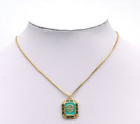 CZ Enamel Star Circle Rectangle Tag Pendant, Sku#Y647