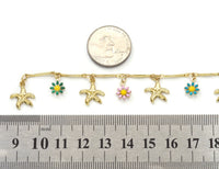 Starfish Daisy Flower Chain By Yard/Choker Necklace, sku#LS21