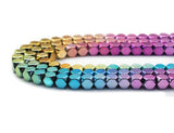 Natural Rainbow Hematite Cube Smooth Beads, Sku#S146
