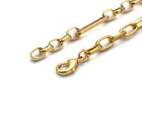 Mixed Long Link Paperclip Drop Necklace, sku#EF193