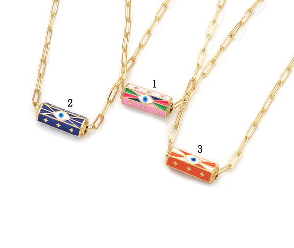 Protection Eye Paperclip Chain Necklace, sku#EF197