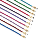 Gold Paperclip Colorful Enamel Box chain Necklace, sku#EF195