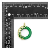 Dragon on High Quality Green Jade Donut Ring Pendant, Sku#LX359