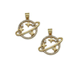 CZ Gold North Star On Earth Charm, Sku#LX126