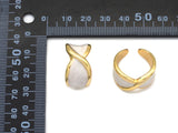 White Enamel Gold Bowknot Ring, Sku#LX125