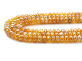 Mystic Natural Yellow Banded Agate Rondelle Faceted Beads, Sku#UA292