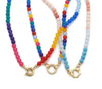 Rainbow Semi-precious Gemstone Necklace,Sku#EF204