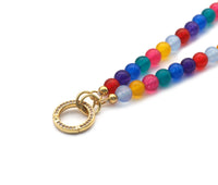 Rainbow Color Semi-Precious Gemstone Enamel Sku#EF203