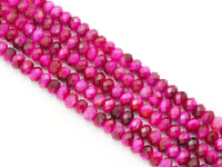 Natural Quality Fuchsia Tiger Eye Rondelle Faceted Beads, Sku#UA293