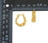 Gold Oval Twist Hoop Earrings, Sku#J365