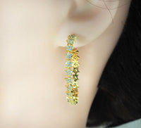 Gold Silver Star Hoop Earrings, Sku#J367