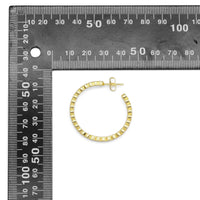 Gold Round CZ Hoop Earrings, Sku#FH224