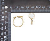 Gold MOP Clover Adjustable Ring, Sku#ZX113