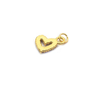 CZ Gold Colorful Enamel Open Heart Charm, Sku#B334