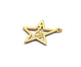 Large Gold Colorful Enamel Love Star Charm, Sku#B335